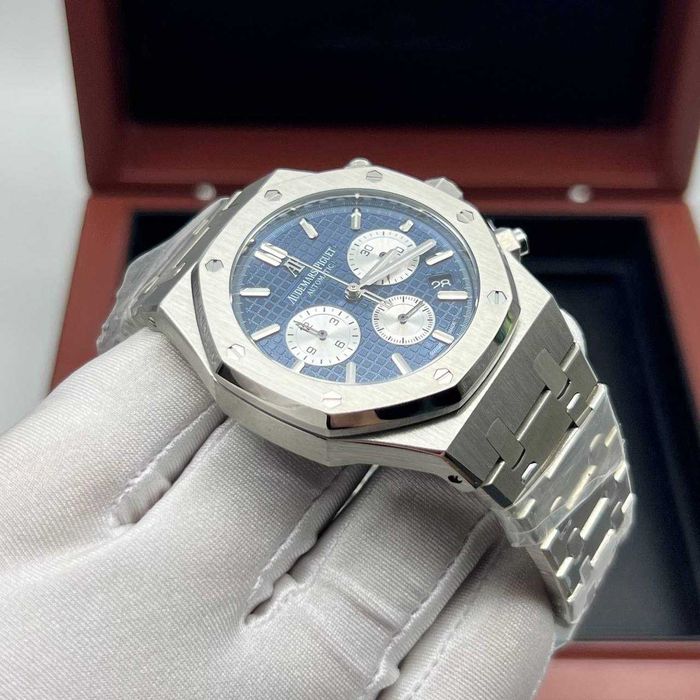 audemars piguet royal oak  сребристо синьо