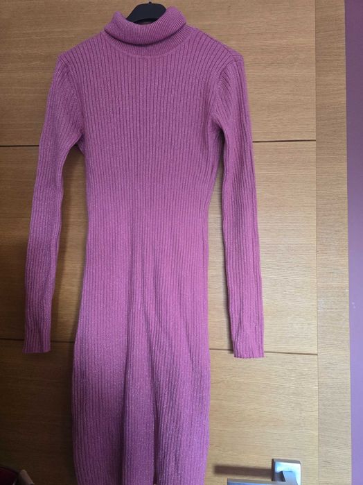 Розова еластична рокля, универсален размер