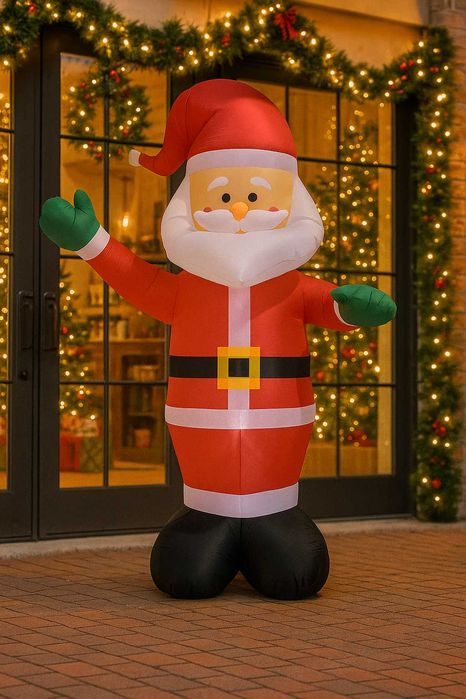 Mos Craciun Gonflabil Lumina LED Figurina Decorativa 2.2 Metri Curte