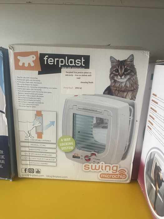 Ușă pentru pisici cu microcip