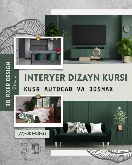 Kusr autocad va 3dsmax (interyer dizayn kursi-individualniy kurs)