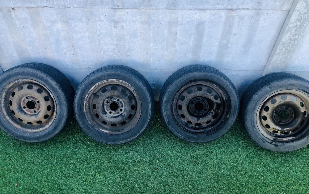 Set Jante otel 4x100 + anvelope iarna 185/60/r14