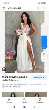 Rochie cununie  civilă alba