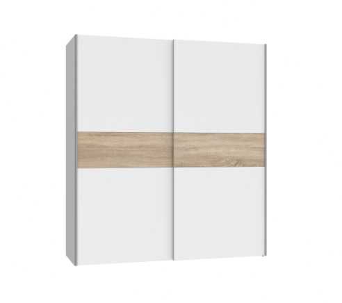Dulap 170x190x61 cm, culoare sonoma/alb, 2 usi culisante