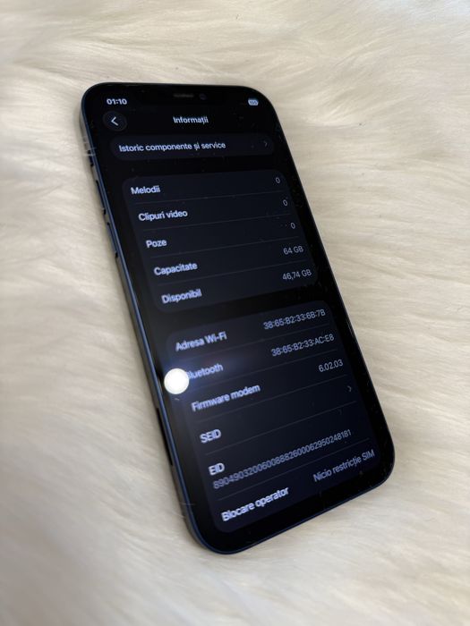 IPHONE 12 BLUE 94% baterie 64gb ca nou