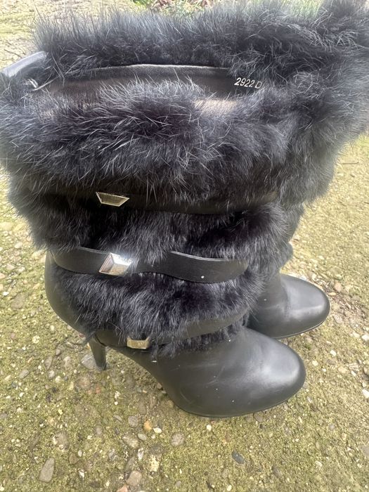 Cizme damă nr. 37-38 – piele naturală, cu blăniță