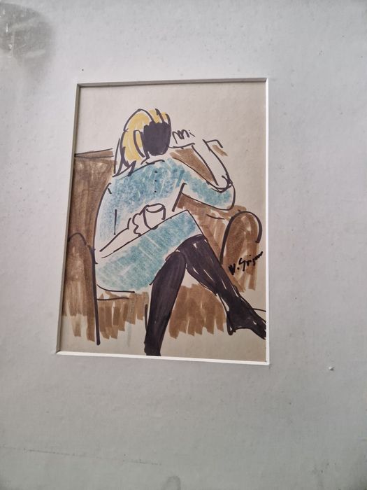 Vasile grigore grafica / femeie in fotoliu