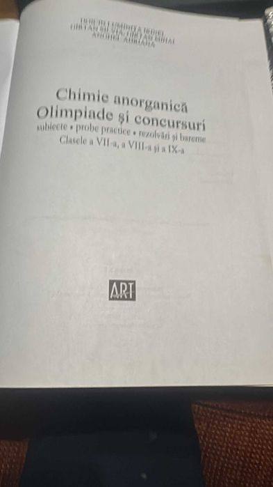 CHIMIE anorganică. Olimpiade şi concursuri. Clasele a VII, VIII şi IX
