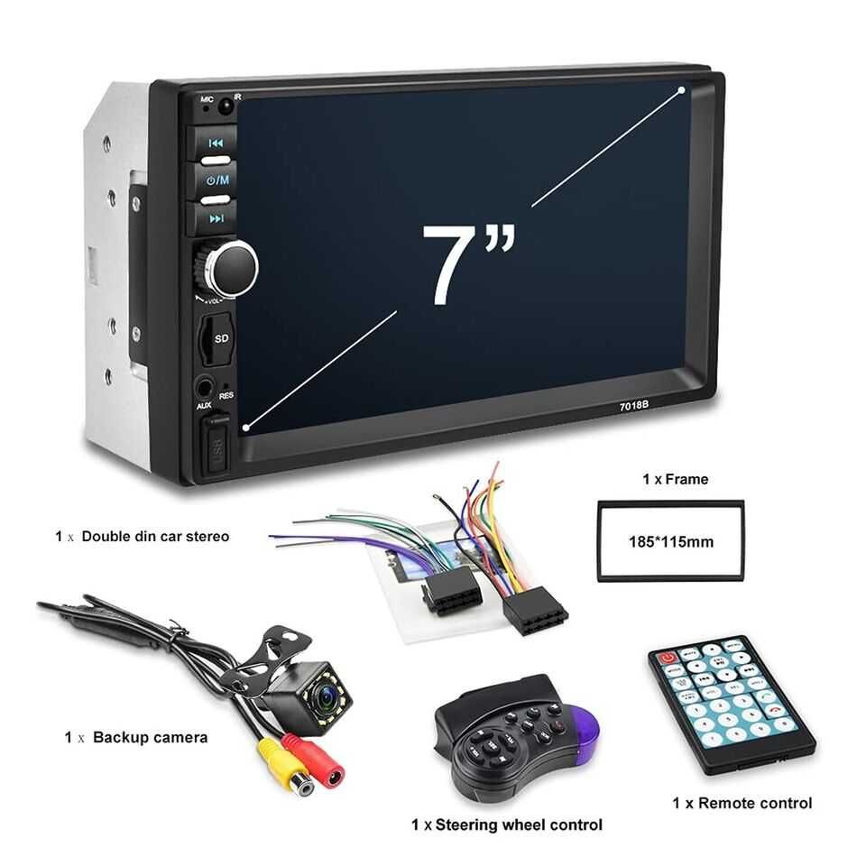 Мултимедия с камера Nhopeew Double Din Car Stereo with Bluetooth 7