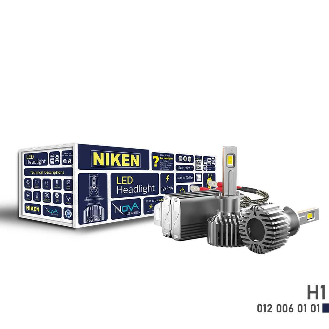 Комплект Диодни лед крушки NIken H1 NOVA СЕРИЯ 2бр / 12V 8000Lm CANBUS