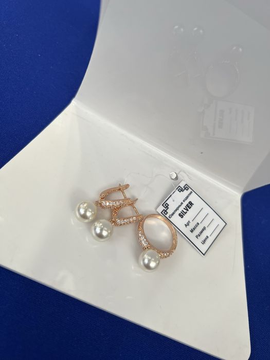 Набор украшений с жемчугом и фианитами