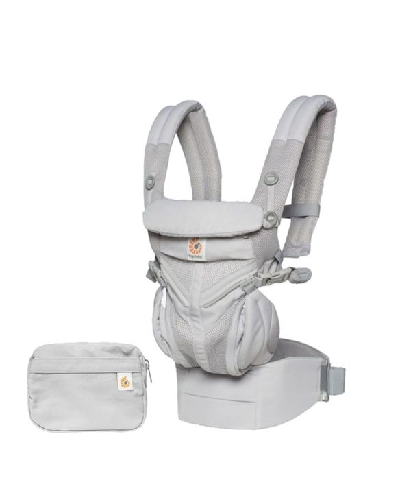 Marsupiu Ergobaby Omni 360 Cool Air Mesh Pearl Grey, pana la 20 kg