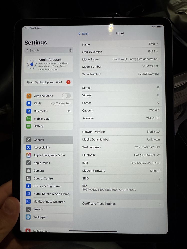 iPad Pro 11" M1 256GB WiFi+Cellular Гарнация