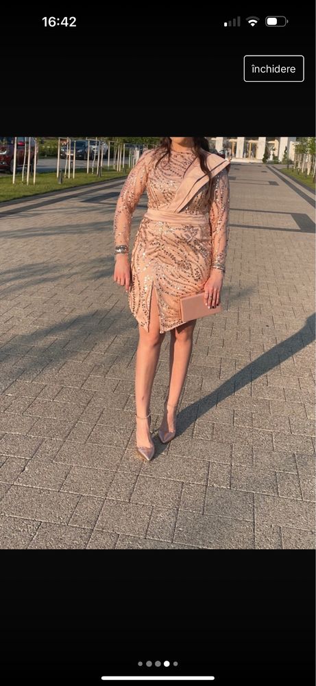 Rochie eleganta facuta la atelier; in stare foarte buna;
