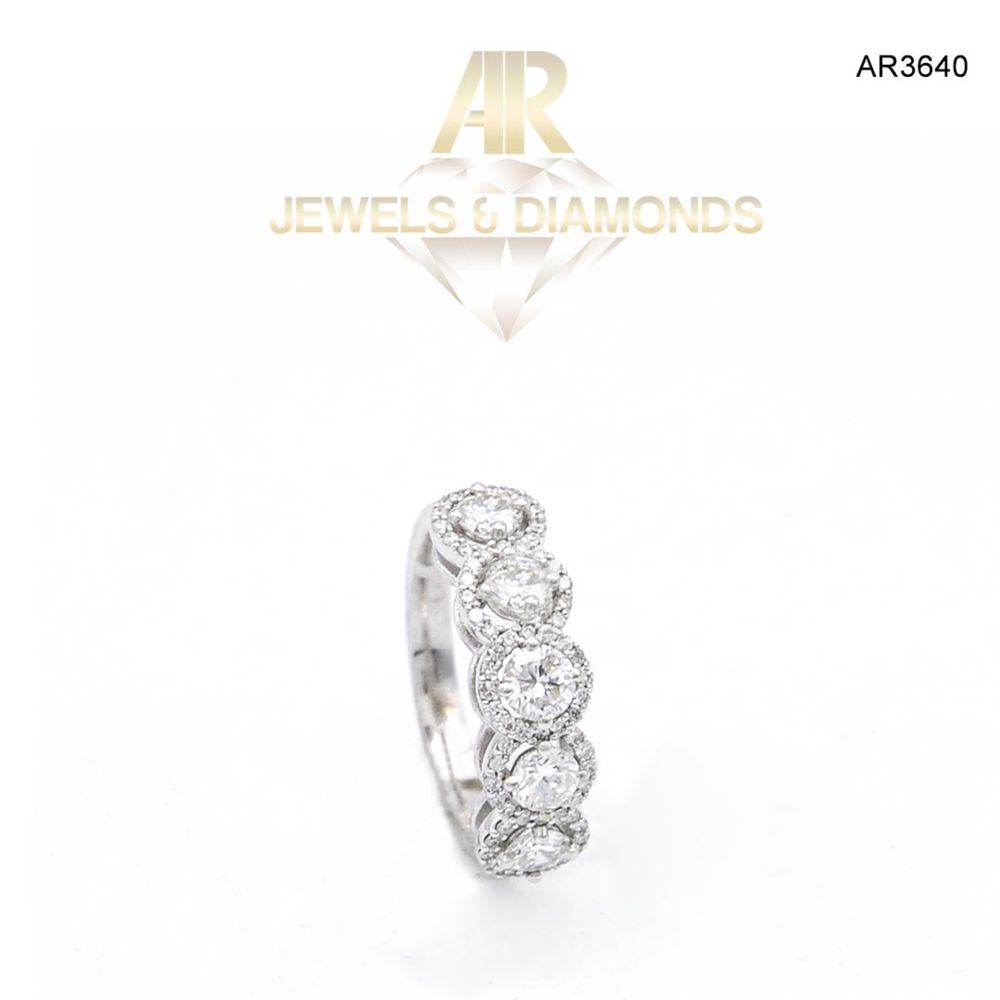 Inel Aur Alb 14 K cu diamante model nou deosebit ARJEWELS(AR3640)