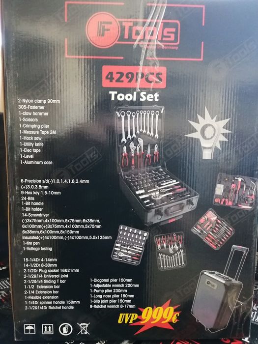 Куфар с инструмент Kraft Германия F Tools с Инструменти 429
