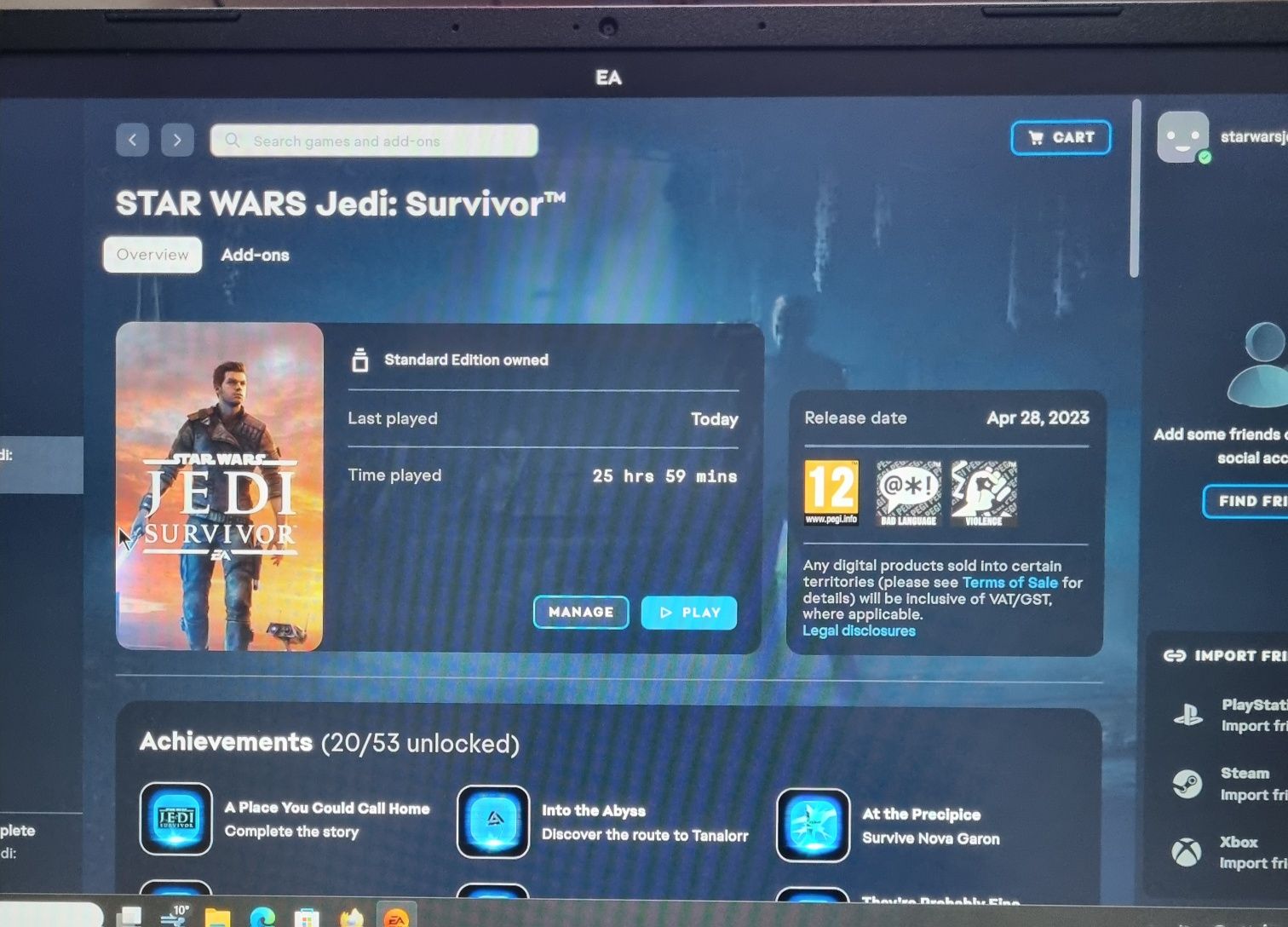 Star wars jedi survivor pc