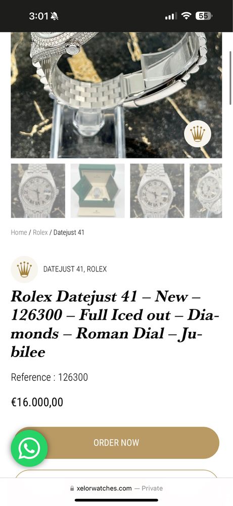 Поръчков Rolex Datejust 41mm мойсанит!
