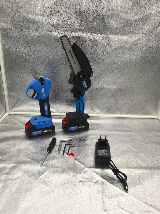 Pachet scule electrice gradinarit – Drujba + Foarfeca, 48V
