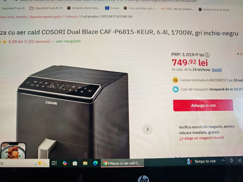 Friteuza aer cald COSORI dual blaze