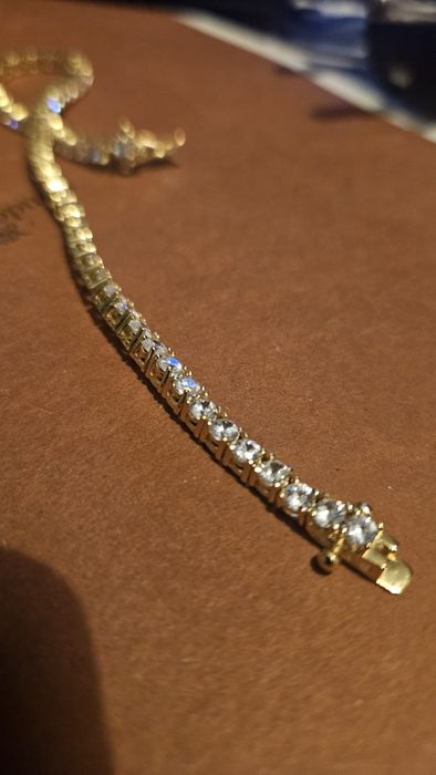 Brățară tennis argint 925 placata cu aur