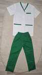 Costum medical dama verde cu alb, xs