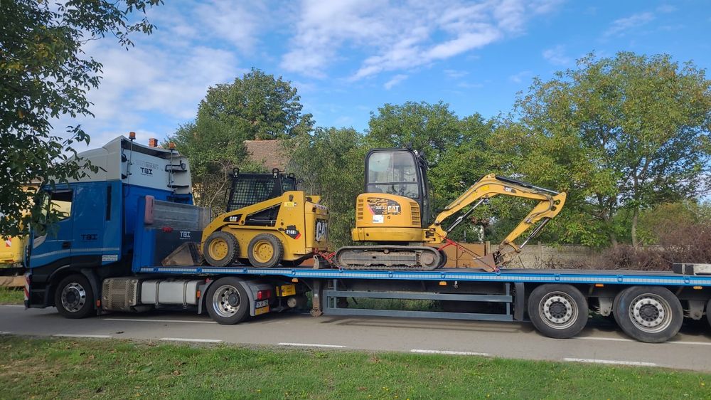 Transport Utilaje, trailer, transport, Macara