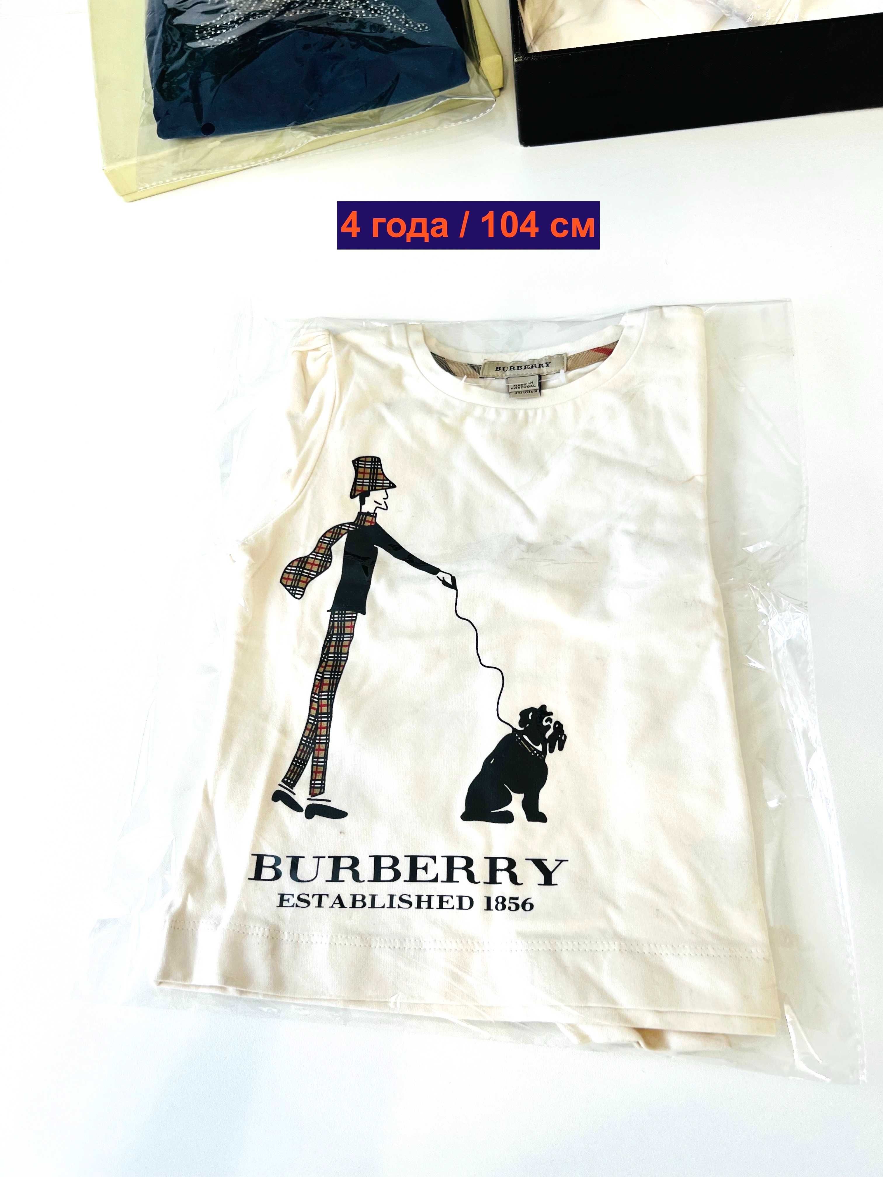 Брюки, футболки Burberry оригинал пр-во Португалия на 4 г/104 см новая