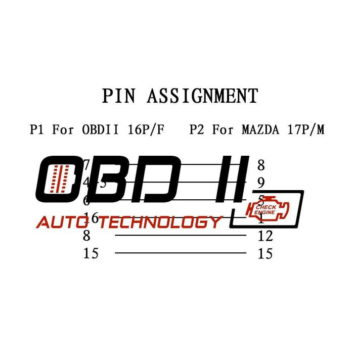Кабел / Преходник / Адаптер за Mazda 17 Пина 17 Pin Мазда Delphi