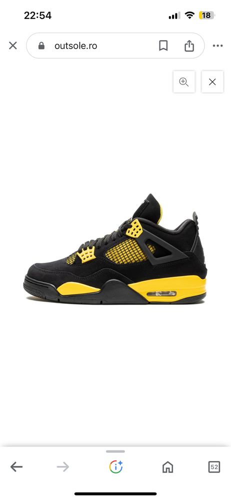 Air jordan 4 yellow thunder 41