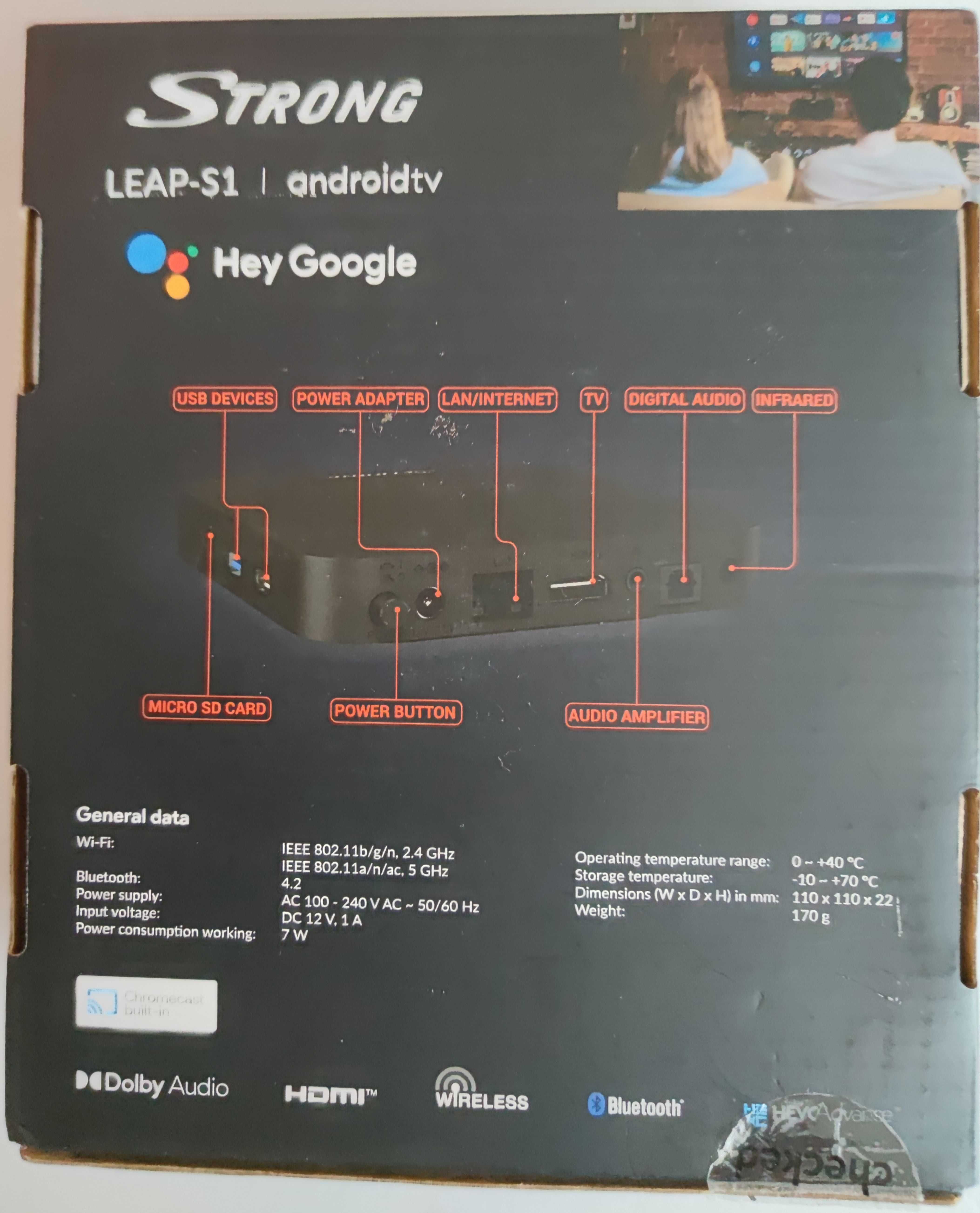 TV Box, медия плеър, Strong Leap S1, Андроид ТВ/Android TV 12, Netflix