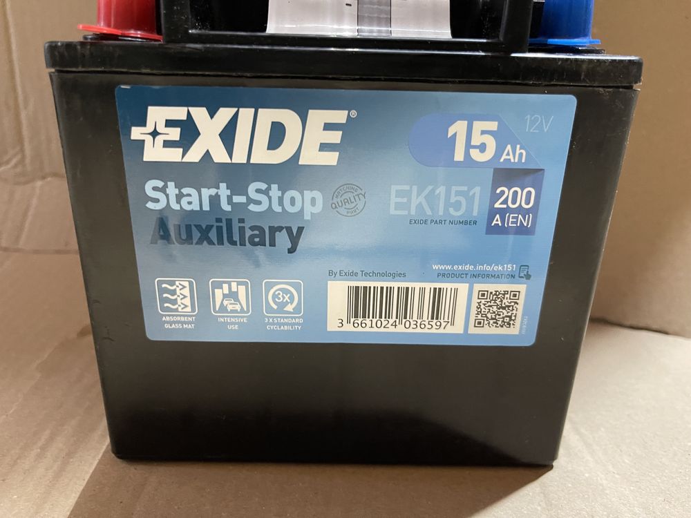 Baterie auxiliara 15ah 12V 200A start stop Exide