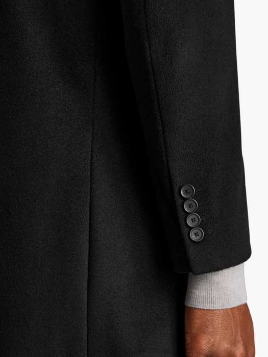 Palton slim 52 XL business elegant Rene Lezard Paris lana moale negru