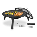 Vatra de foc si gratar 2-in-1 cu capac protectie si vatrai 37 x 60 cm