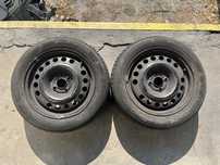 2 бр. железни джанти 15” 4х100 с летни гуми 185/60/15