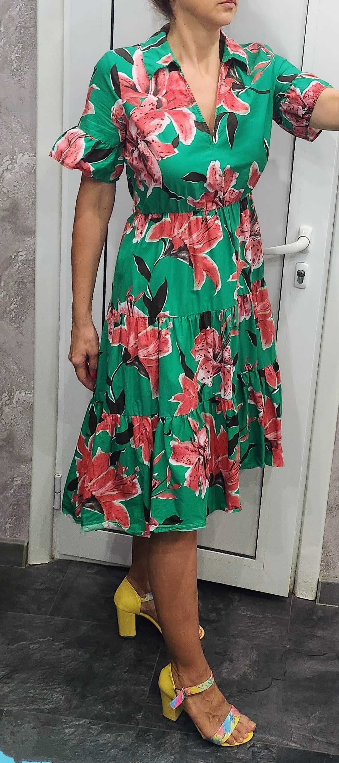 Лятна рокля Zara/ Бяла дантелена рокля