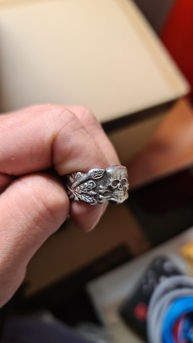 Inel,ghiul ofițer S.S. din argint masiv,800 Al doilea război mondial