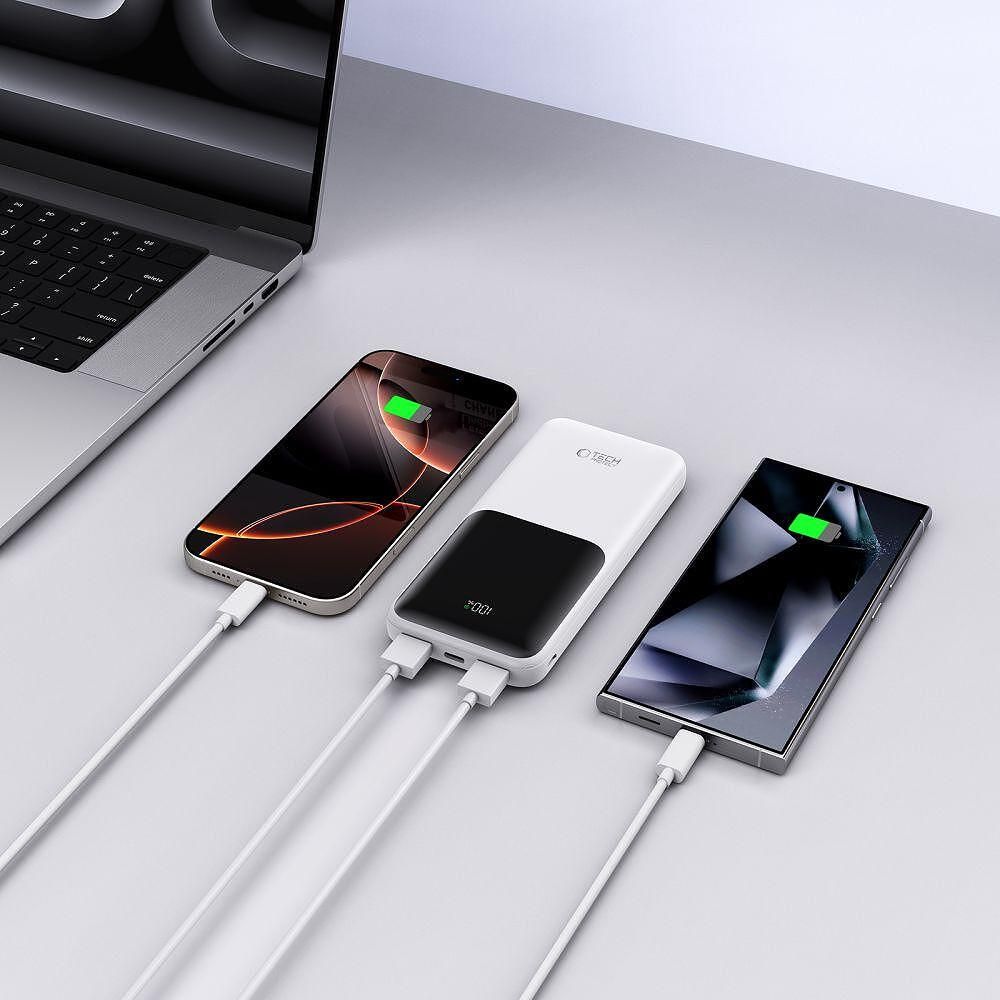 Допълнителна батерия tech-protect pb02 power bank 10000mah 22.5w бяла