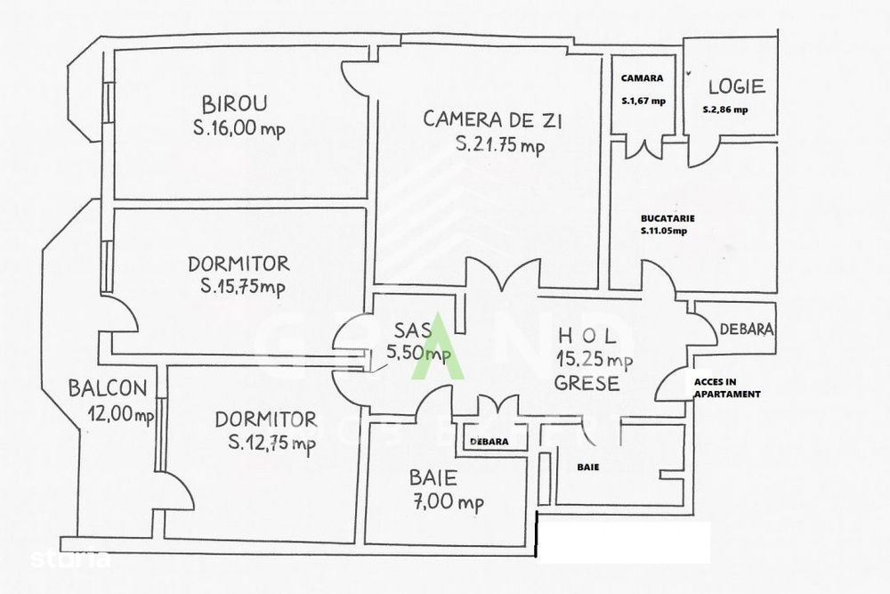 Apartament spatios de inchiriat | 4 camere | 2 bai | Republicii/Casa d