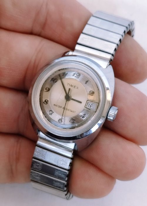 Ceas de dama mecanic Timex vintage foarte rar, cu dată.