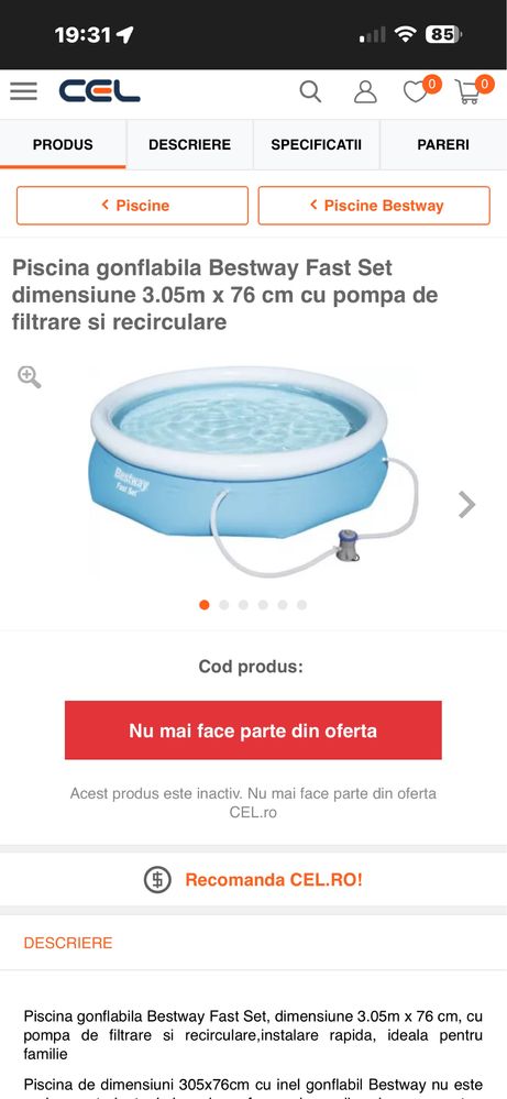 piscina bestway fast set
