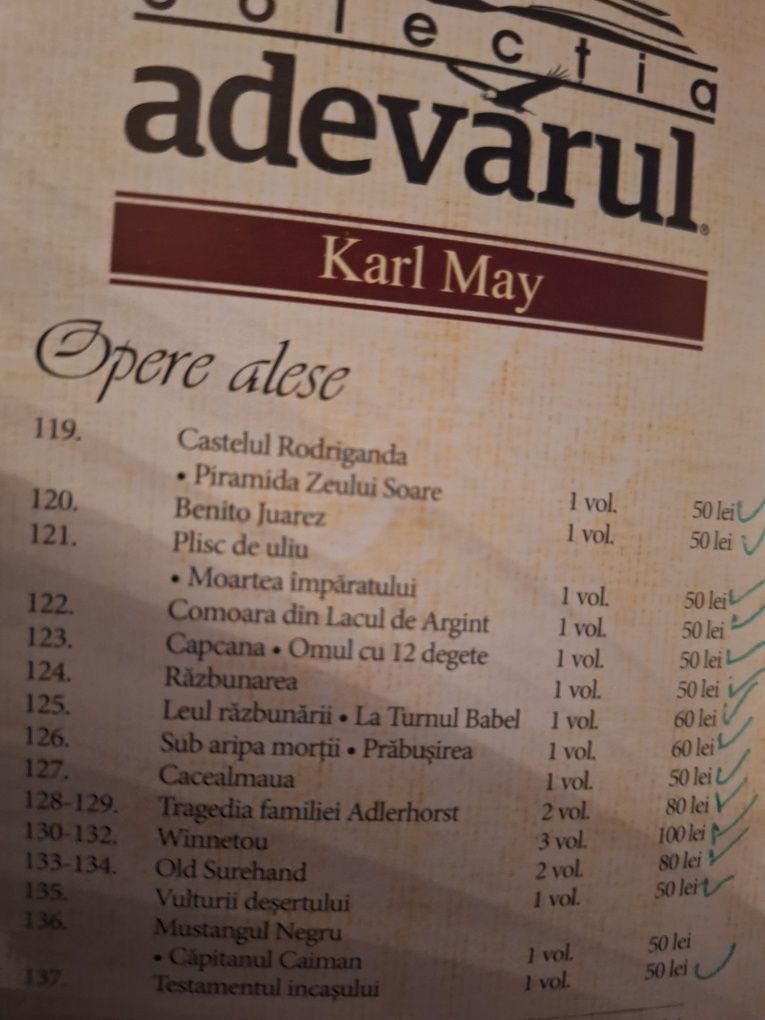 Colectia Karl May (15 volume) -  Adevarul de lux-