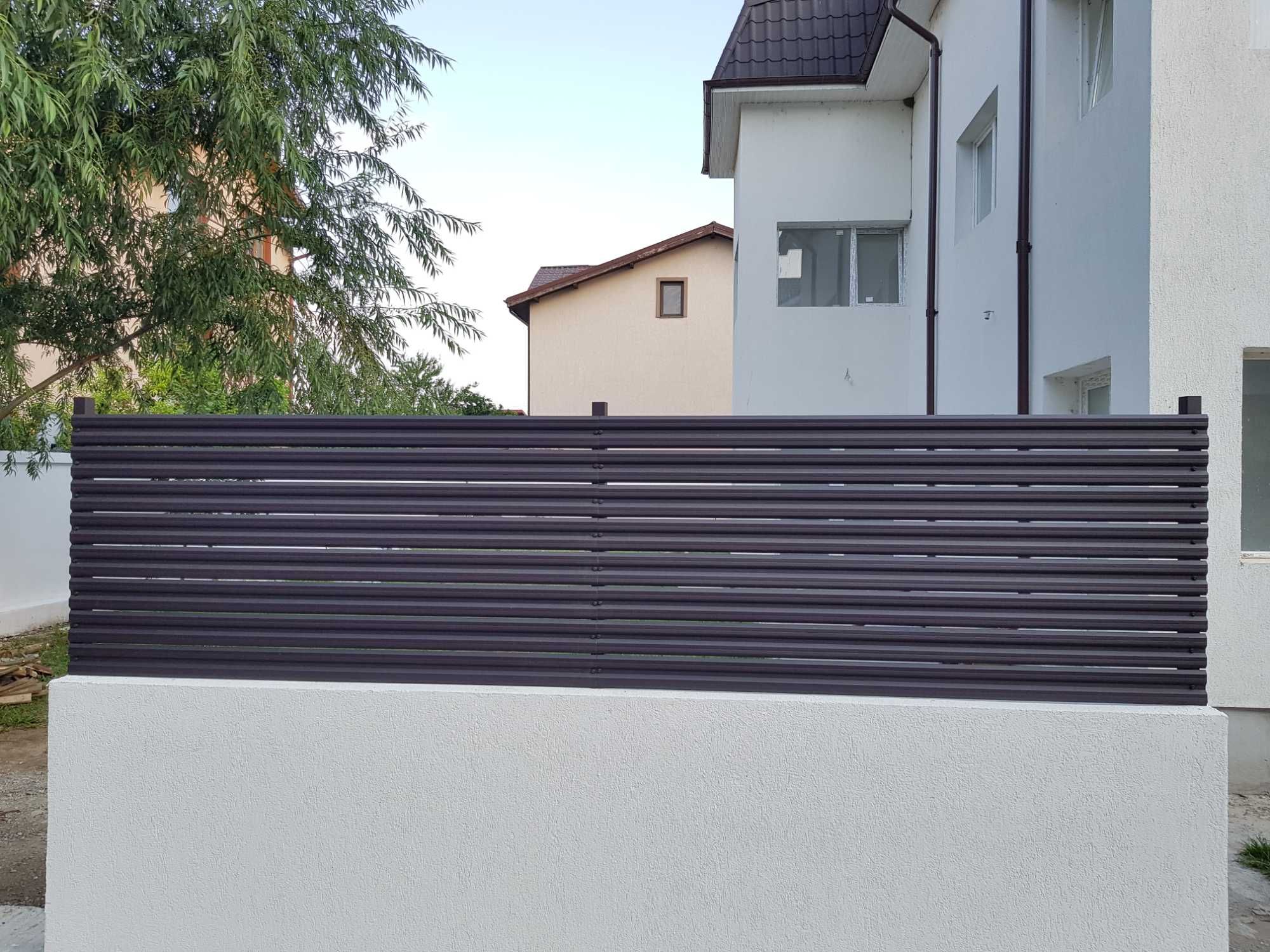 Sipca metalica dreapta pentru gard 8 straturi Mat Bgm Maro RAL 8019