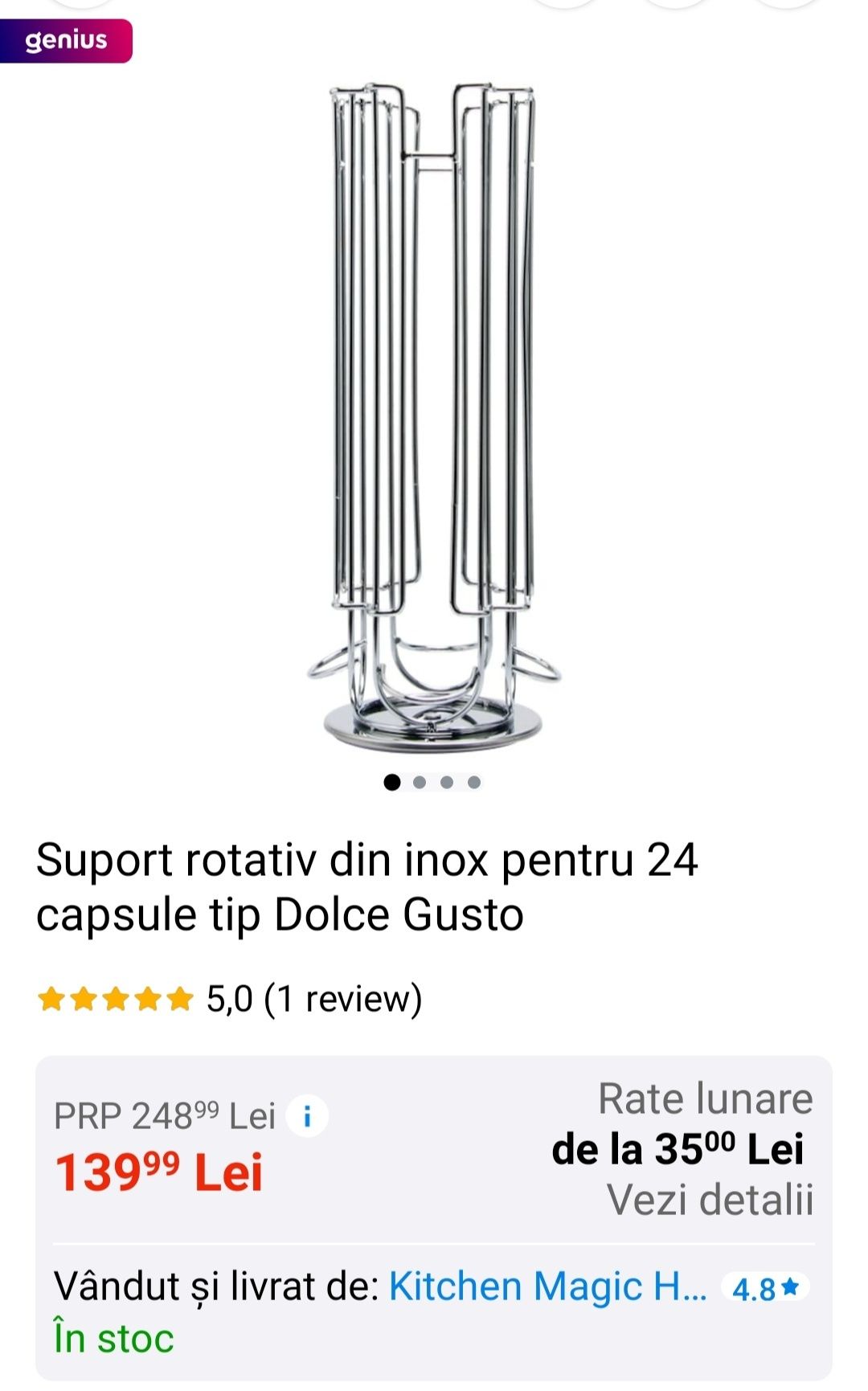 Suport rotativ din inox pentru capsule de cafea DolceGusto Nou!