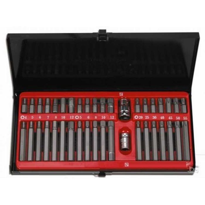 НЕМСКИ Комплект Накрайници За Гедоре Rico 41 Части 3/8 1/2 + ЛЕД ФЕНЕР