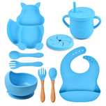 Set hranire pentru sugari, varsta recomandata 6 luni+, albastru