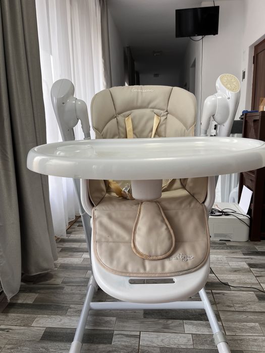 Scaun  de  masa si leaganCaretero, Indigo, scaun inalt si leagan 2in1