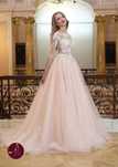 Rochie de seara superba, roz somon, cu trena lunga