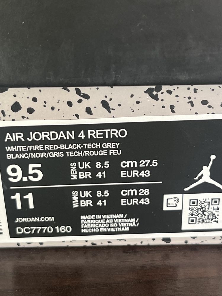 !ПРОМО! Jordan 4 Fire Red