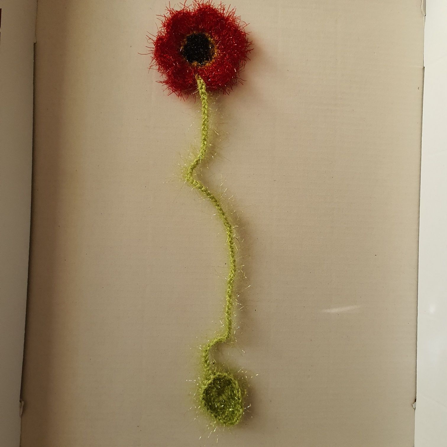 Semn de carte crosetat Handmade - mac floare